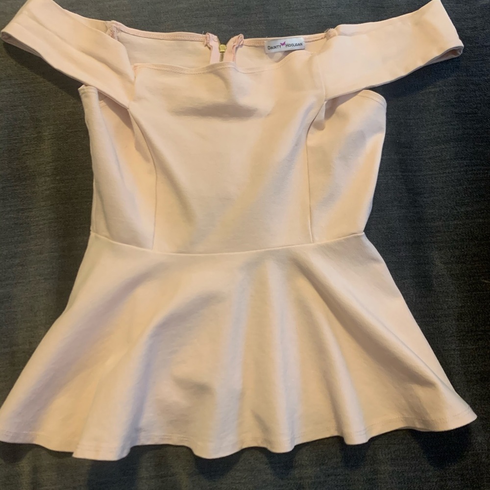 Baby pink peplum top